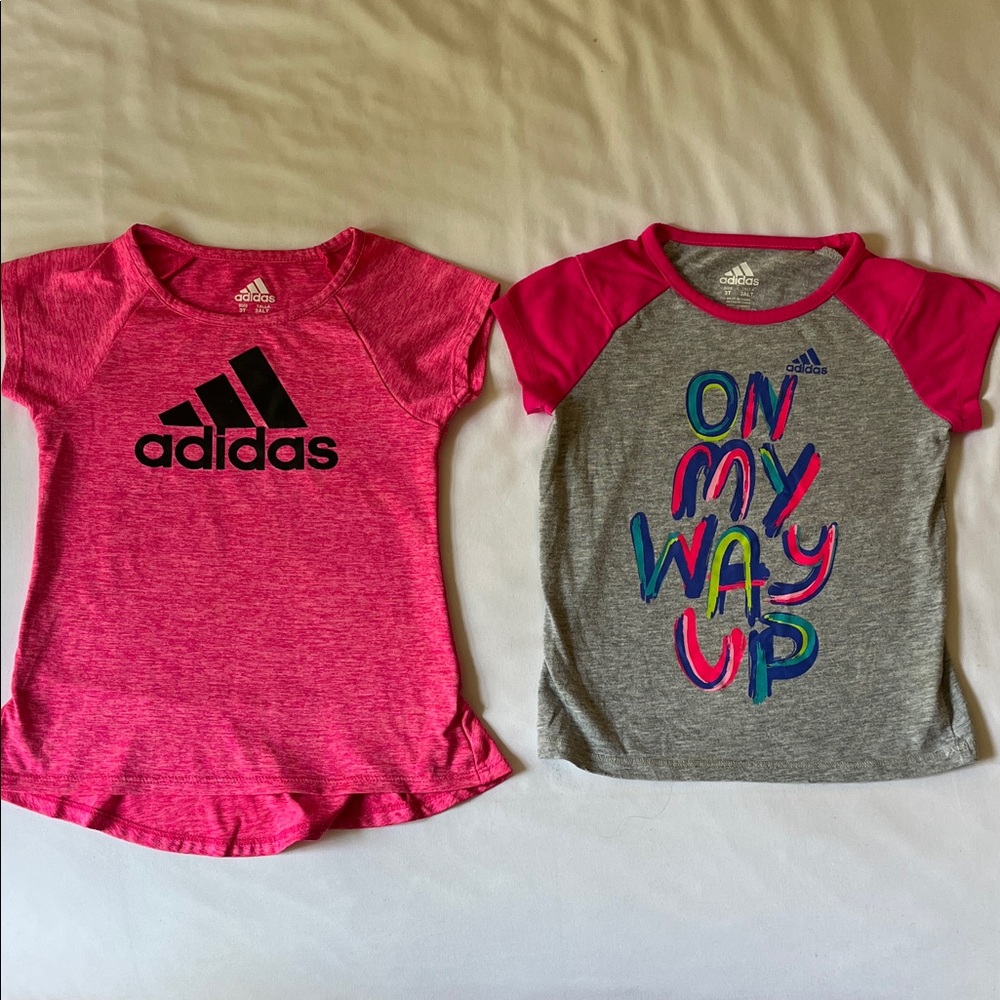 Adidas Kids' Pink and Gray Short Sleeve Tees